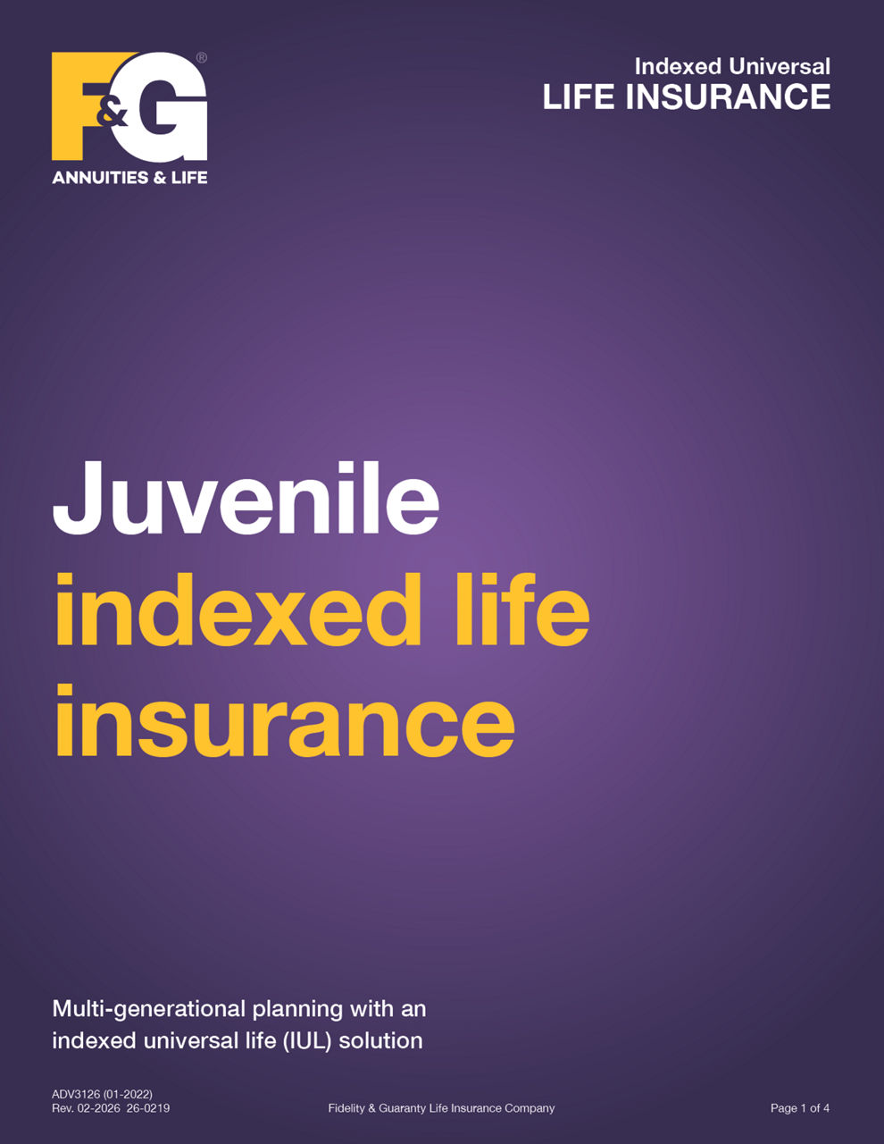 Juvenile indexed life insurance brochure cover