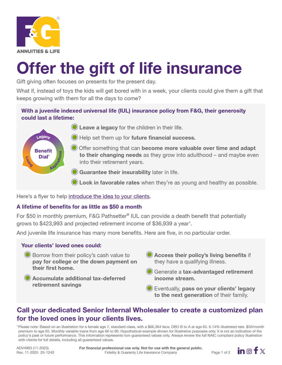Offer the gift of life insurance flyer cover